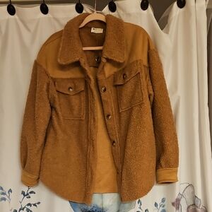 Brown Sherpa Jacket Med/ Fits Like A Large